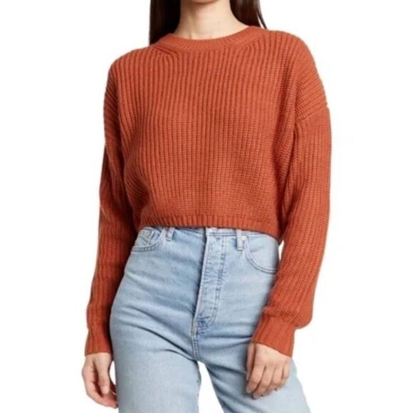 Elodie Women’s Rust Red Cropped Sweater Size XL - Picture 1 of 9